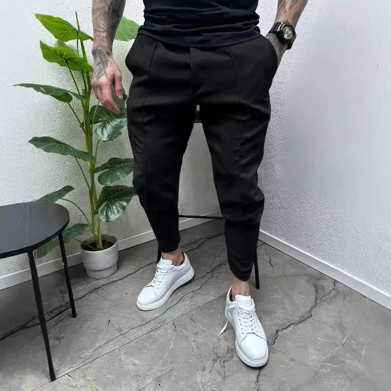 Men's Retro Casual Solid Color Drawstring Skinny Pants 11295927TO sold by Manly product image thumbnail 2