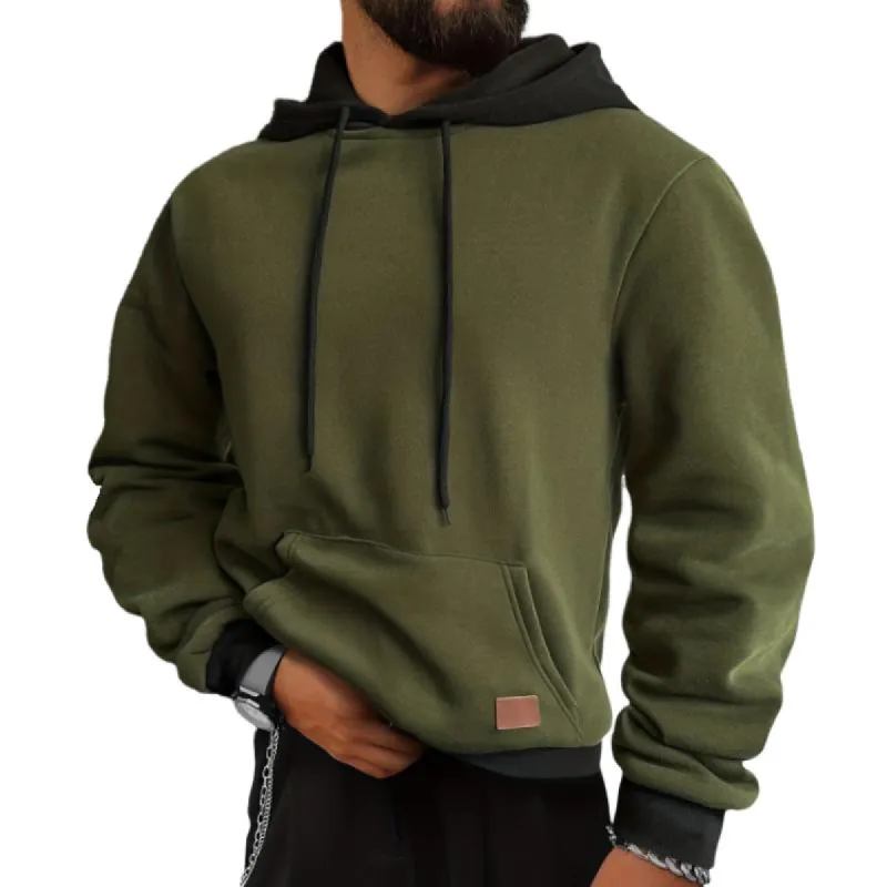 Men's Retro Casual Colorblock Hooded Sweatshirt 83567081TO sold by Manly