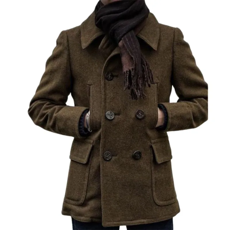 Men's Mid-length Double-breasted Coat 39902948U sold by Manly