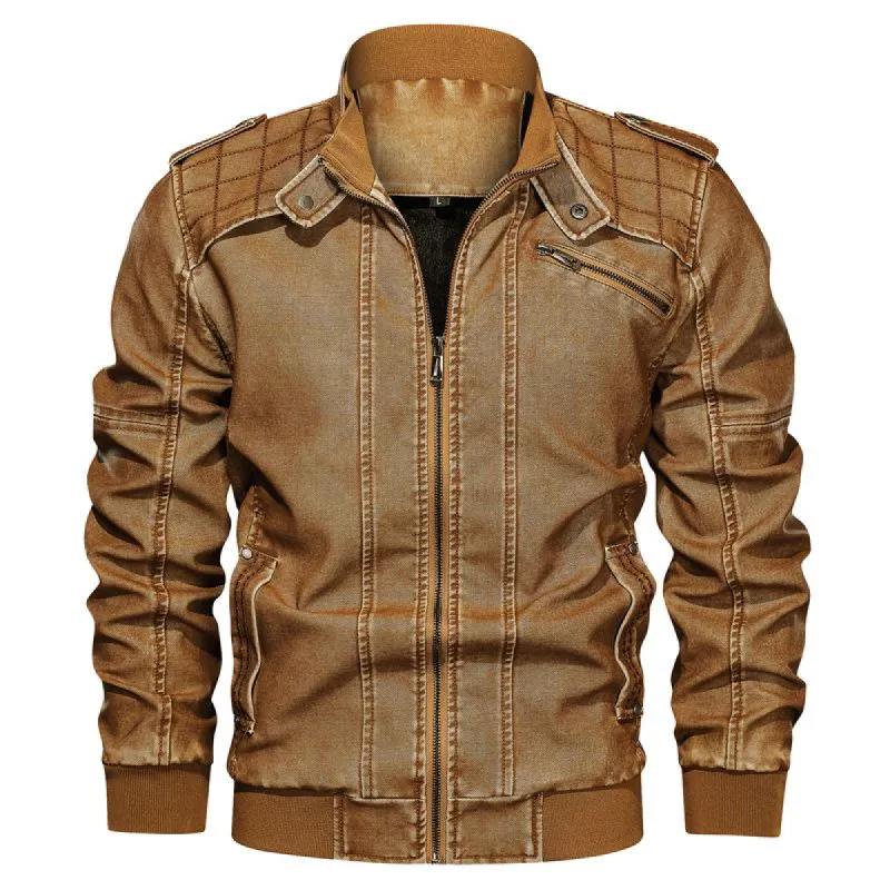 Men's Stand Collar Plush Jacket 82945977U sold by Manly