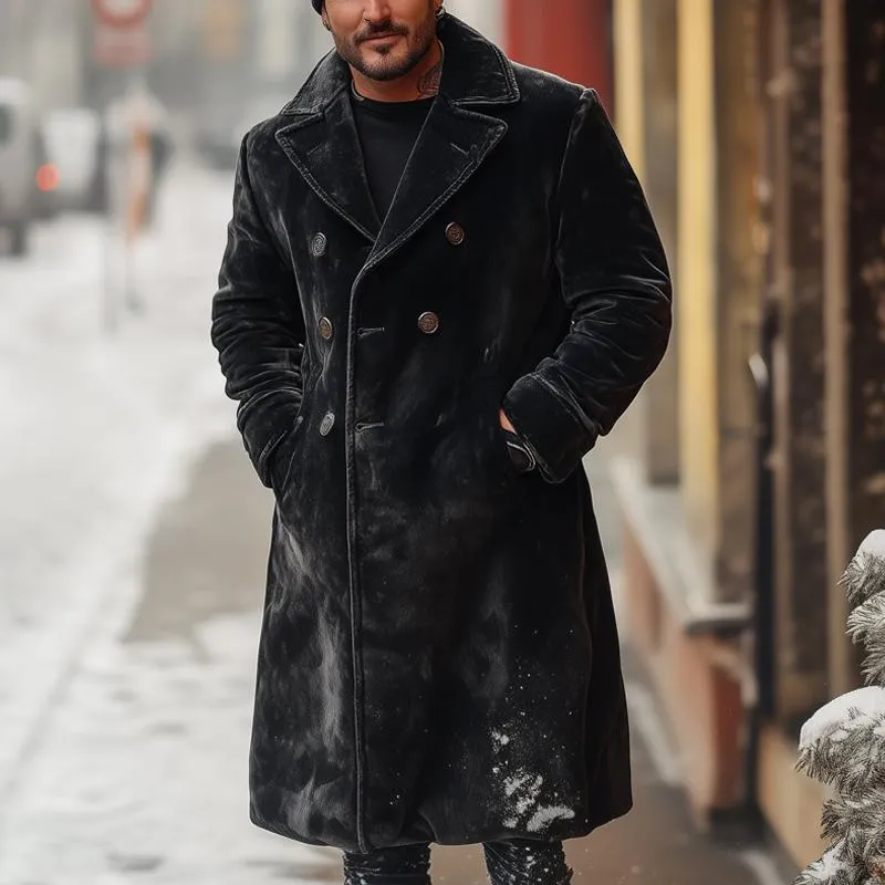 Men's Solid Color Vintage Casual Corduroy Long Coat 69442964X sold by Manly product image thumbnail 4