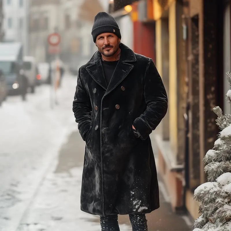 Men's Solid Color Vintage Casual Corduroy Long Coat 69442964X sold by Manly product image thumbnail 2