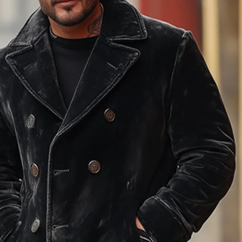 Men's Solid Color Vintage Casual Corduroy Long Coat 69442964X sold by Manly product image thumbnail 3