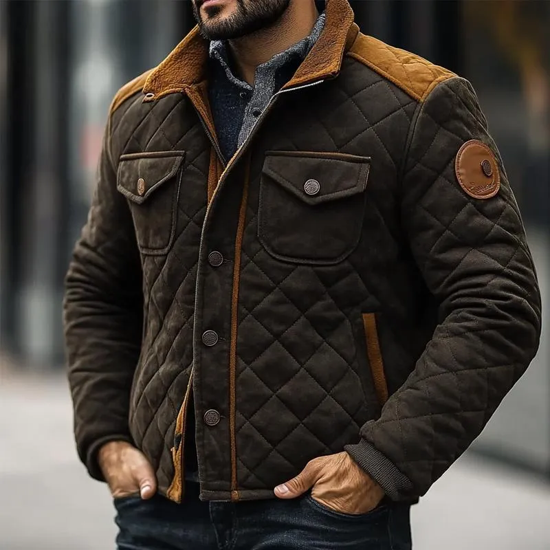 Men's Quilted Colorblock Lapel Polar Fleece Jacket 30166638X sold by Manly product image thumbnail 2
