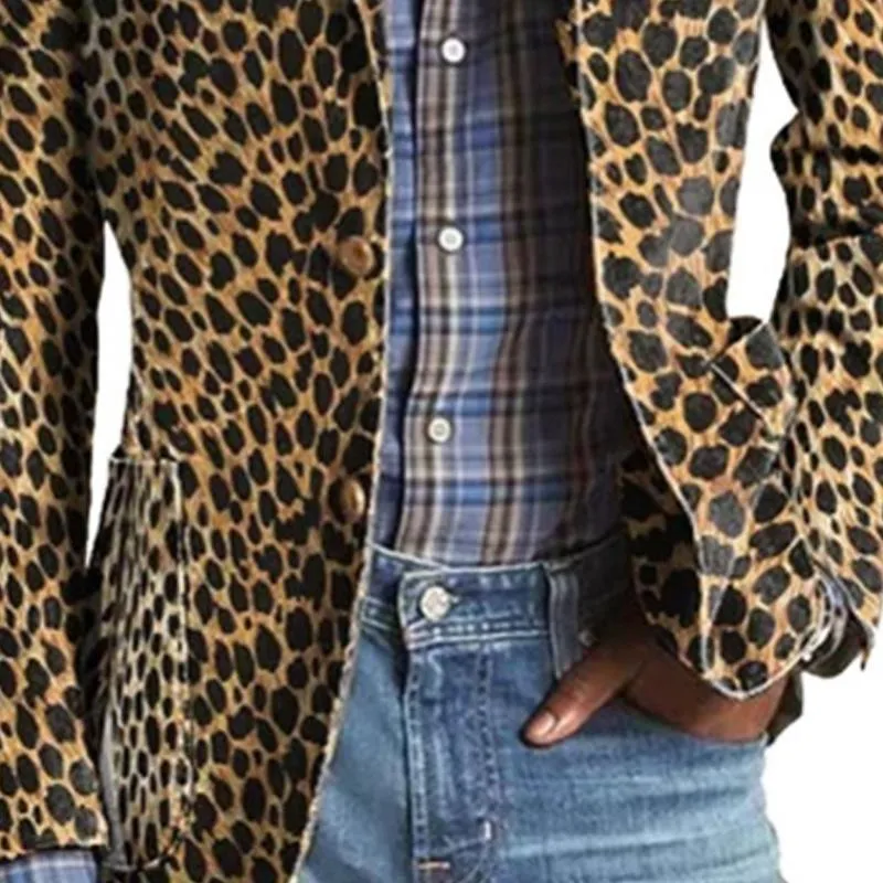 Men's Vintage Leopard Print Multi-Pocket Blazer 89594551X sold by Manly product image thumbnail 4