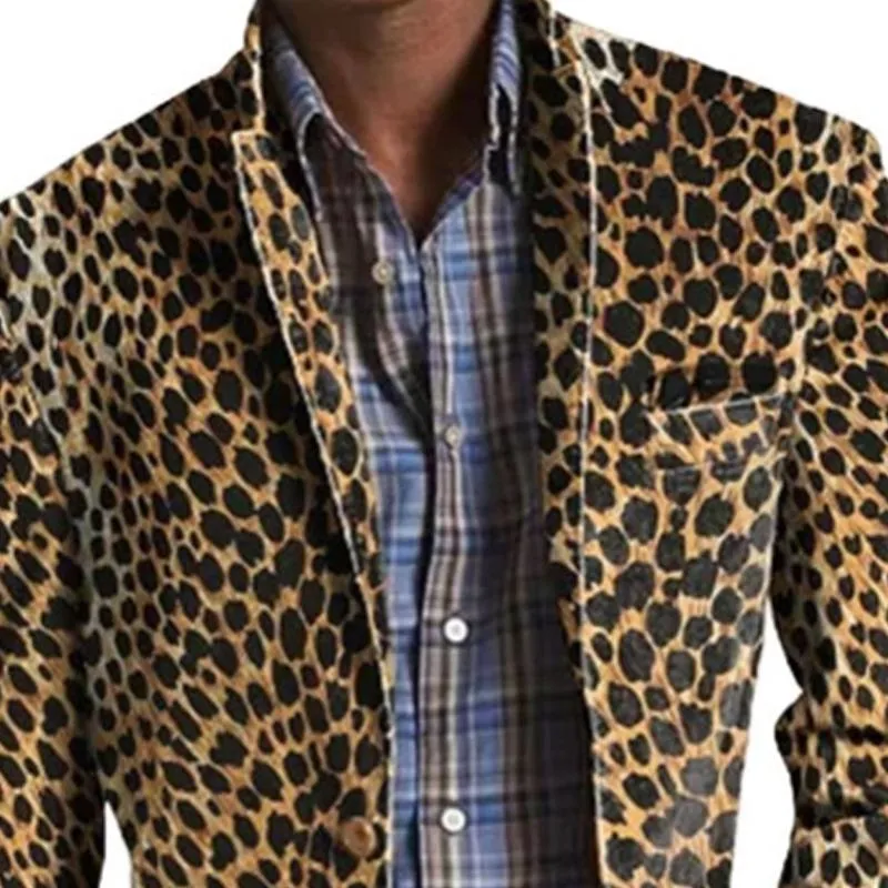 Men's Vintage Leopard Print Multi-Pocket Blazer 89594551X sold by Manly product image thumbnail 3