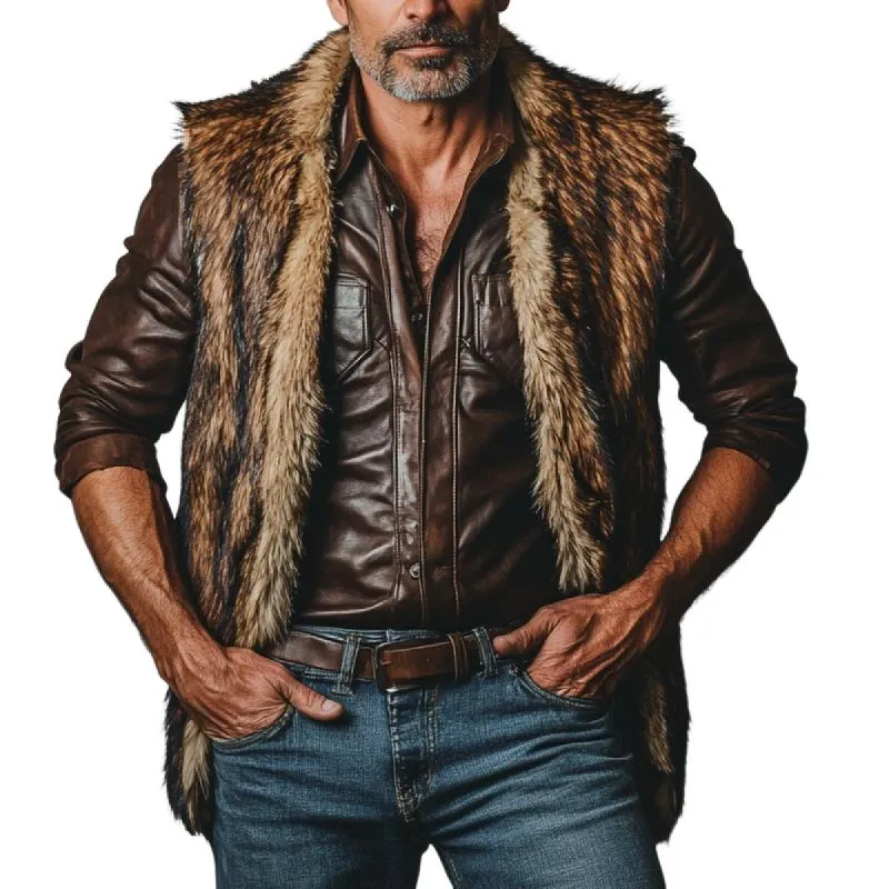 Men's Retro Casual Plush Vest 49707032TO sold by Manly