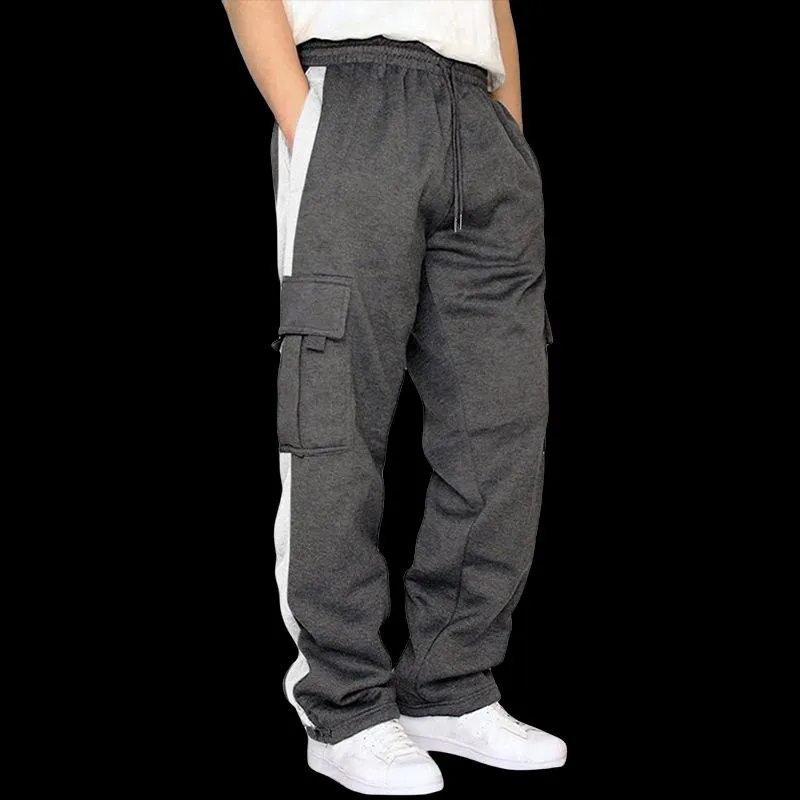 Men's Fleece Colors Loose Multi -pocket Casual Pants 84668543U sold by Manly product image thumbnail 3