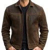 【24-hour shipping out】Mens Classic Fashion Zipper Leather Jacket 98679789U sold by Manly