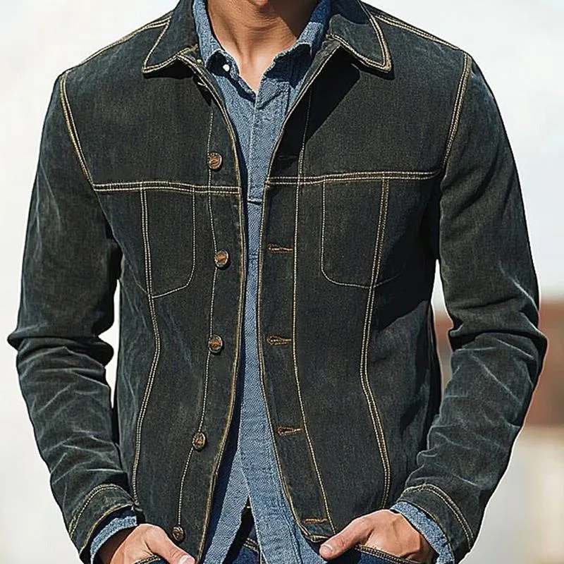 Men's Denim Button Jacket 95954267U sold by Manly product image thumbnail 3