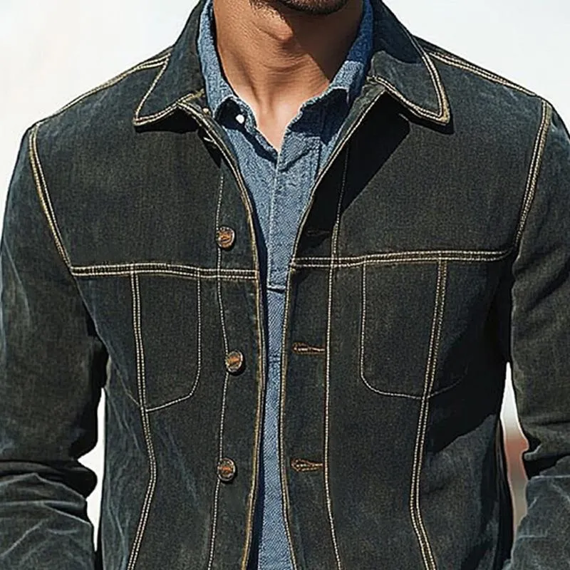 Men's Denim Button Jacket 95954267U sold by Manly product image thumbnail 4