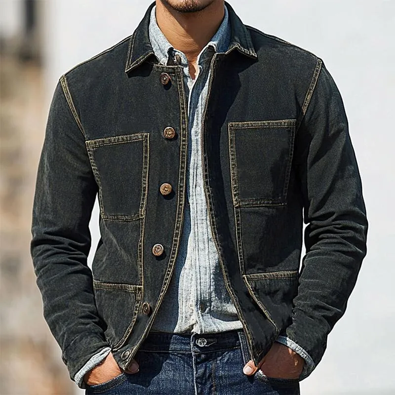 Men's Denim Button Jacket 01302865U sold by Manly product image thumbnail 2