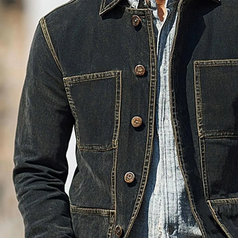 Men's Denim Button Jacket 01302865U sold by Manly product image thumbnail 4
