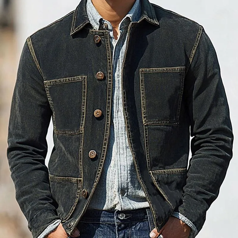 Men's Denim Button Jacket 01302865U sold by Manly product image thumbnail 3