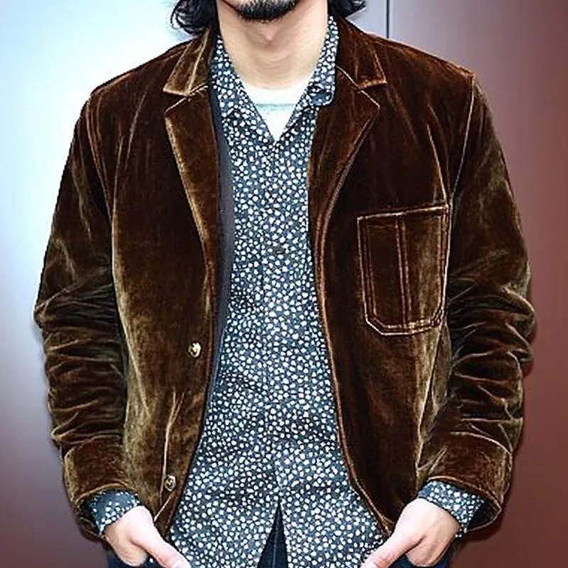 Men's Brown Velvet Jacket 24907130U sold by Manly product image thumbnail 3