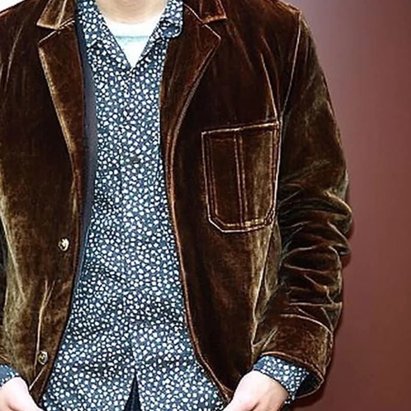 Men's Brown Velvet Jacket 24907130U sold by Manly product image thumbnail 4