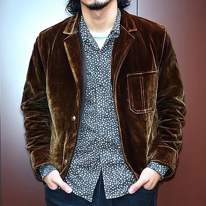 Men's Brown Velvet Jacket 24907130U sold by Manly product image thumbnail 2