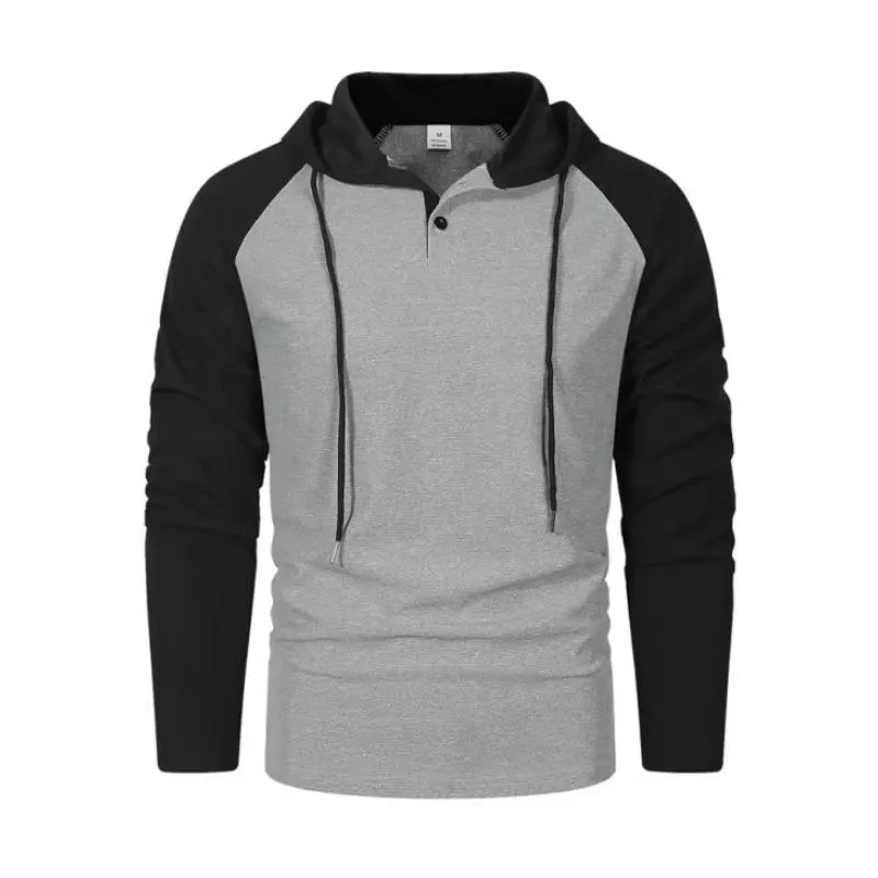 Men's Casual Colorblock Waffle Raglan Sleeve Hooded Long Sleeve T-Shirt 66075787Y sold by Manly