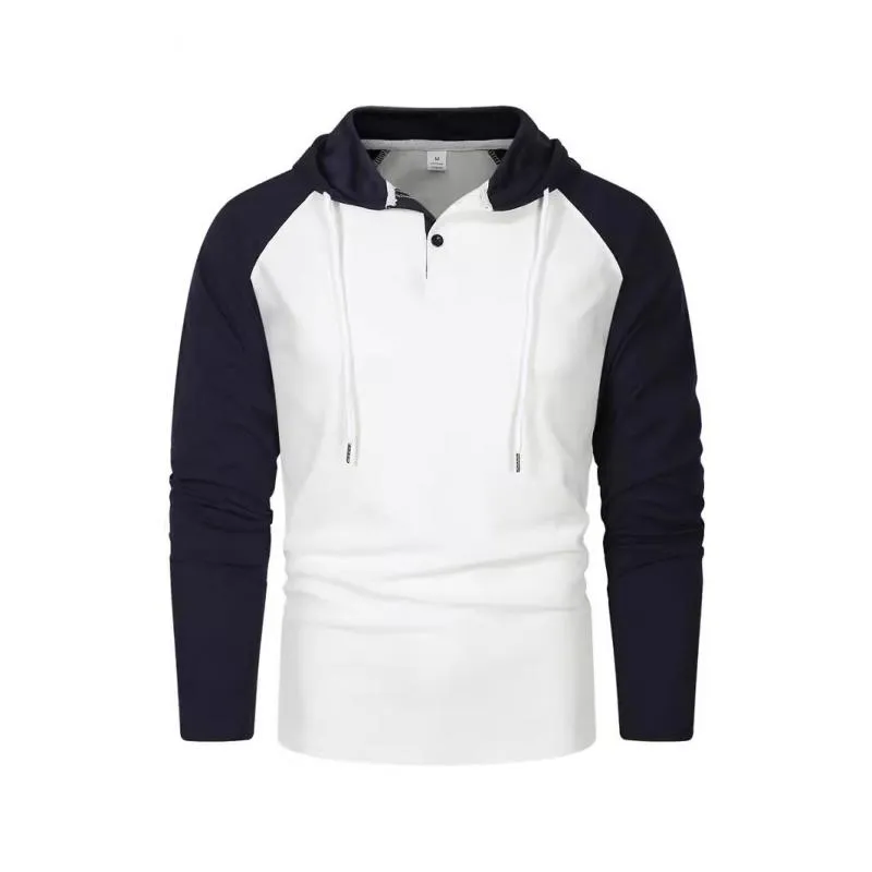 Men's Casual Colorblock Waffle Raglan Sleeve Hooded Long Sleeve T-Shirt 66075787Y sold by Manly product image thumbnail 4