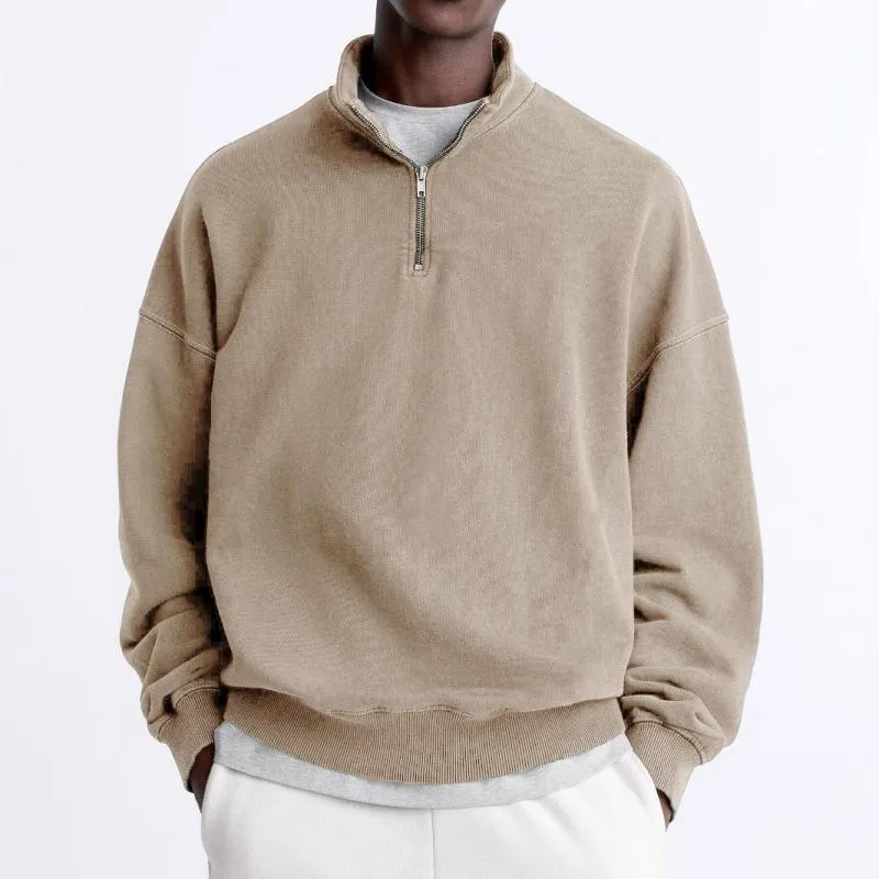 Men's Casual Solid Color Half Zip Turtleneck Long Sleeve Sweatshirt 05658899Y sold by Manly product image thumbnail 4