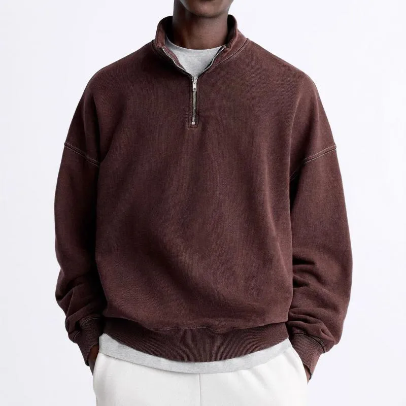 Men's Casual Solid Color Half Zip Turtleneck Long Sleeve Sweatshirt 05658899Y sold by Manly product image thumbnail 3