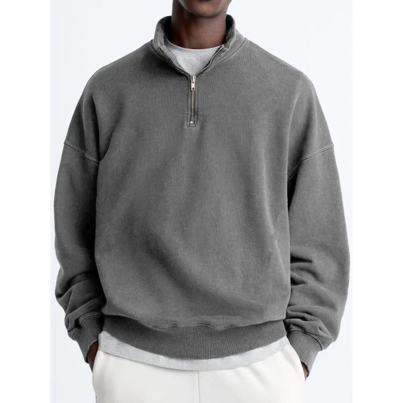Men's Casual Solid Color Half Zip Turtleneck Long Sleeve Sweatshirt 05658899Y sold by Manly product image thumbnail 2