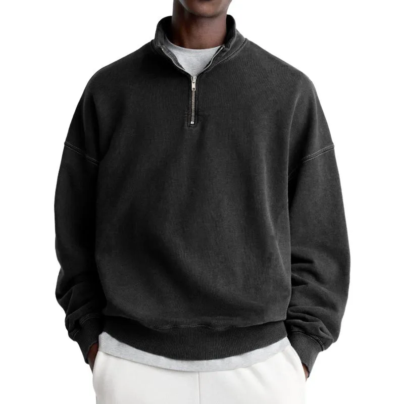 Men's Casual Solid Color Half Zip Turtleneck Long Sleeve Sweatshirt 05658899Y sold by Manly
