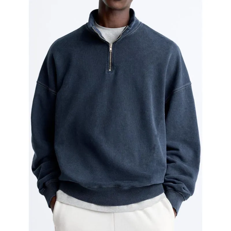 Men's Casual Solid Color Half Zip Turtleneck Long Sleeve Sweatshirt 05658899Y sold by Manly product image thumbnail 5