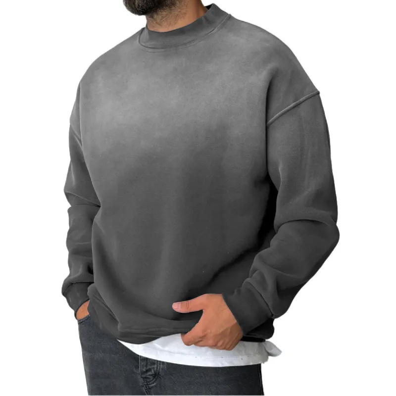 Men's Casual Gradient Printed Round Neck Long Sleeve Sweatshirt 77572314Y made by Manly