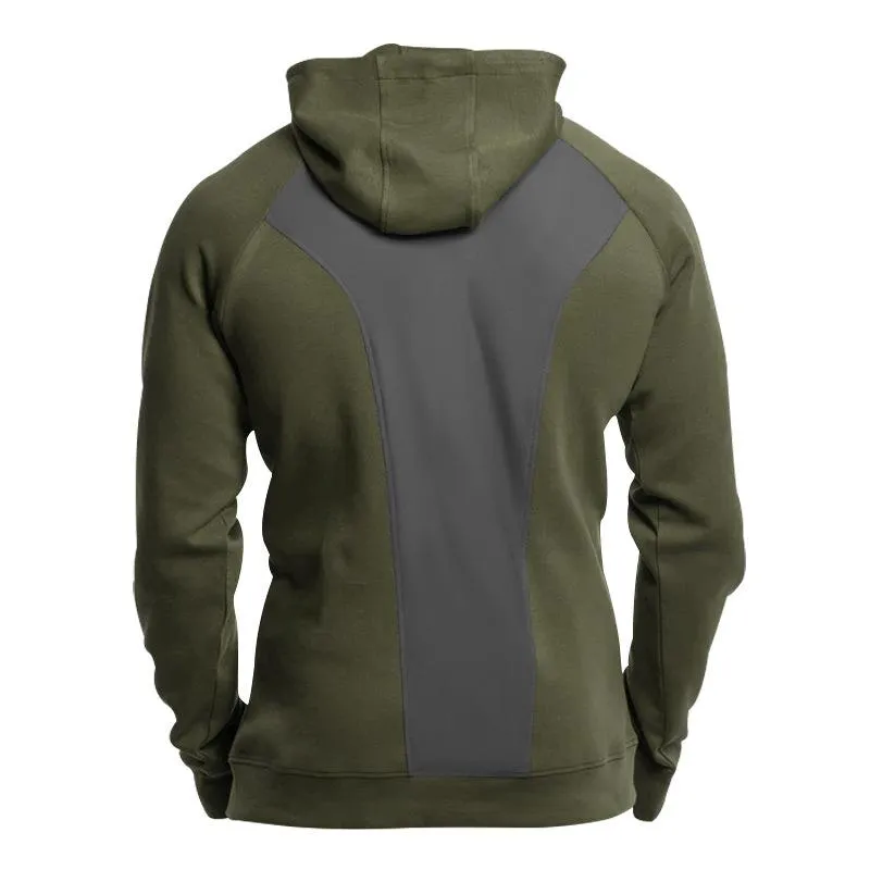 Men's Casual Color Matching Plush Warm Hooded Sweatshirt 08954102Y sold by Manly product image thumbnail 4