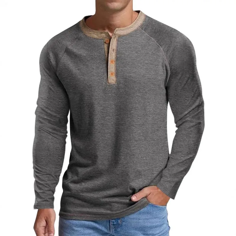 Men's Casual Colorblock Round Neck Raglan Long Sleeve T-Shirt 92199653Y sold by Manly