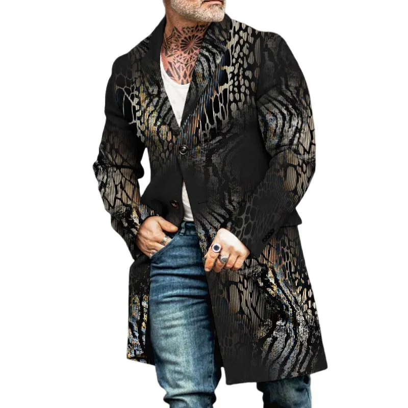 Men's Retro Casual Gradient Leopard Print Mid-Length Coat 30741398TO sold by Manly