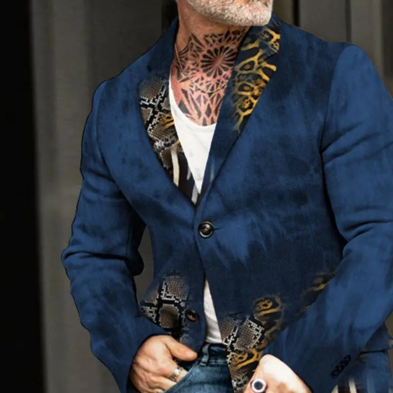 Men's Retro Casual Gradient Leopard Print Mid-Length Coat 17952675TO sold by Manly product image thumbnail 3