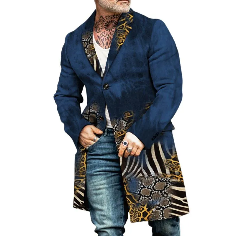 Men's Retro Casual Gradient Leopard Print Mid-Length Coat 17952675TO sold by Manly