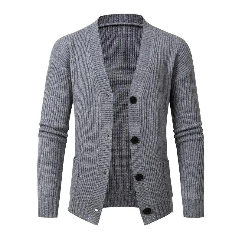 Men's Simple Solid Color Single Breasted Knitted Cardigan 54140581X sold by Manly product image thumbnail 4