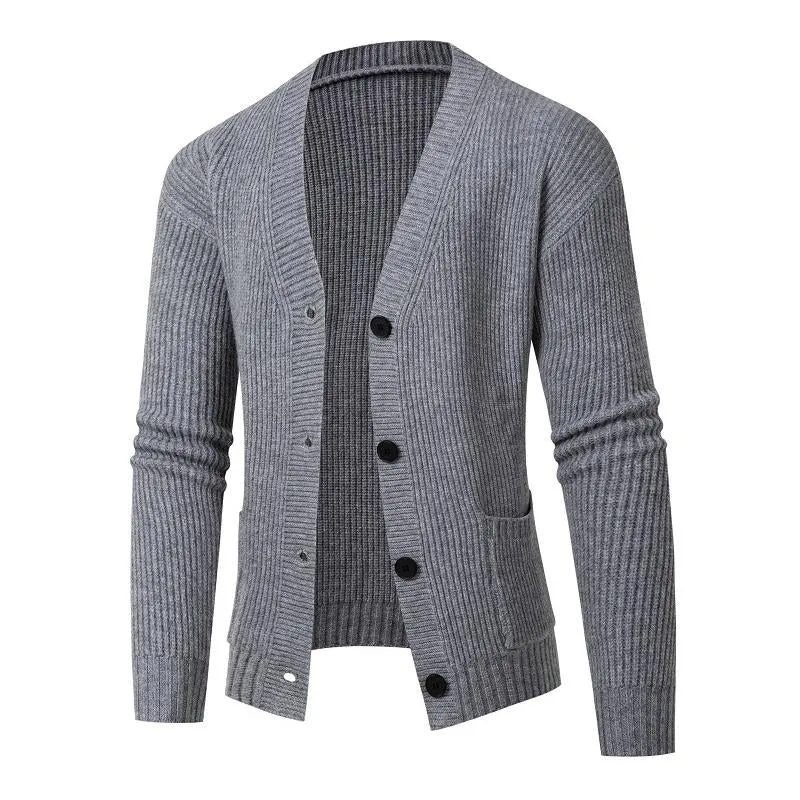Men's Simple Solid Color Single Breasted Knitted Cardigan 54140581X sold by Manly