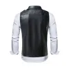 Men's Vintage Notch Lapel Slant Placket Zipper Motorcycle Leather Vest 69734060M sold by Manly