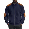 Men's Casual Corduroy Patchwork Stand Collar Zipper Long Sleeve Jacket 63200197M sold by Manly