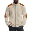 Men's Casual Corduroy Patchwork Stand Collar Zipper Long Sleeve Jacket 63200197M sold by Manly