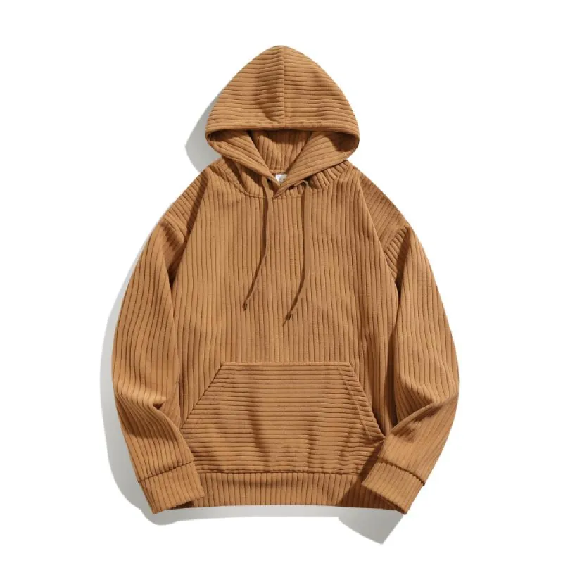 Men's Casual Corduroy Loose Kangaroo Pocket Hoodie 27108832M sold by Manly