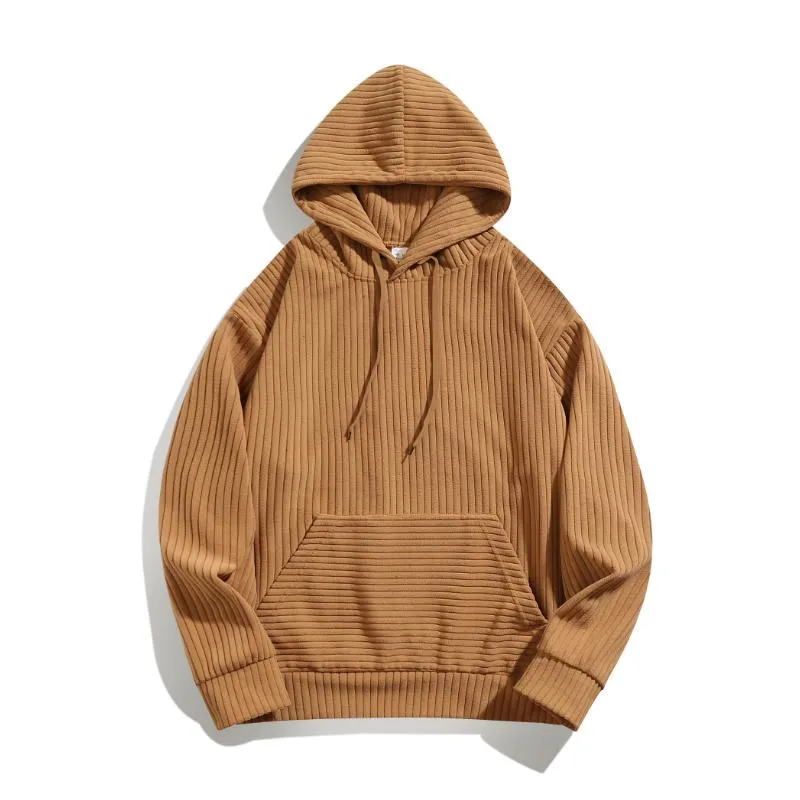 Men's Casual Corduroy Loose Kangaroo Pocket Hoodie 27108832M sold by Manly