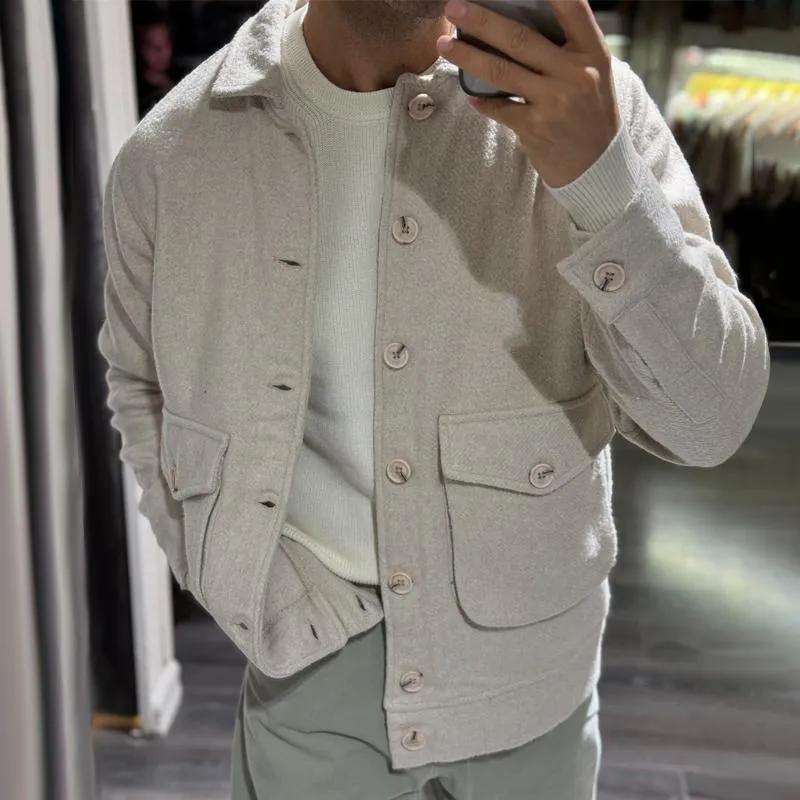 Men's Solid Color Lapel Single Breasted Long Sleeve Pockets Casual Jacket 27737676Z sold by Manly product image thumbnail 2