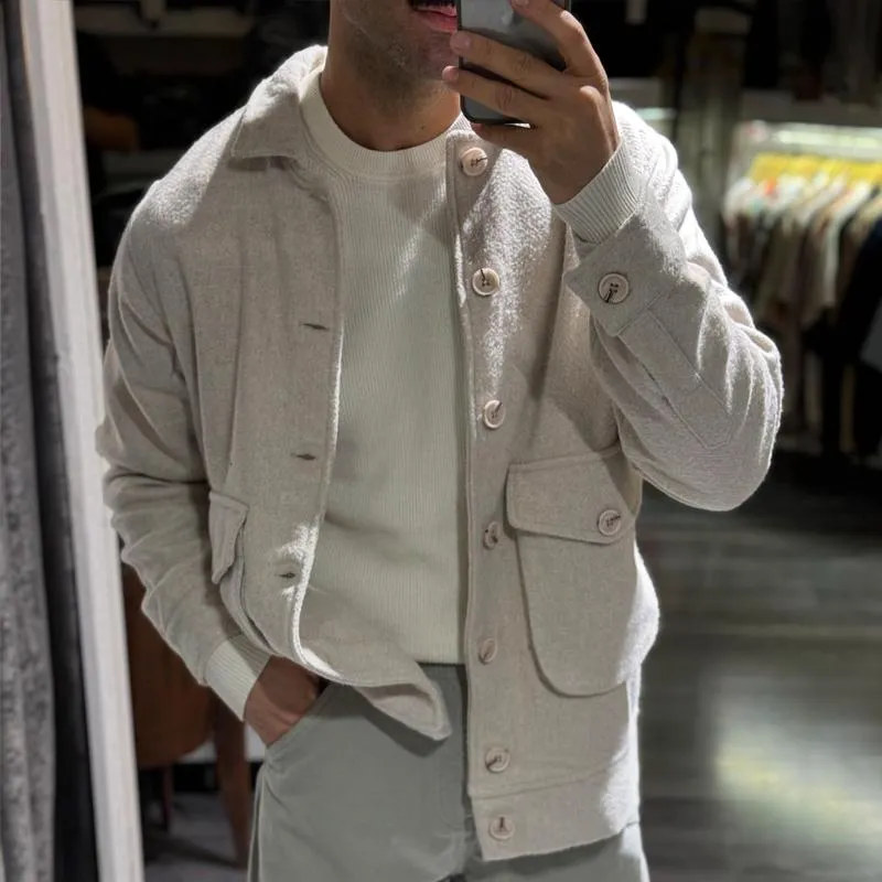 Men's Solid Color Lapel Single Breasted Long Sleeve Pockets Casual Jacket 27737676Z sold by Manly product image thumbnail 3