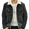 Men's Vintage Suede Stand Collar Polar Fleece Jacket 65872038X sold by Manly