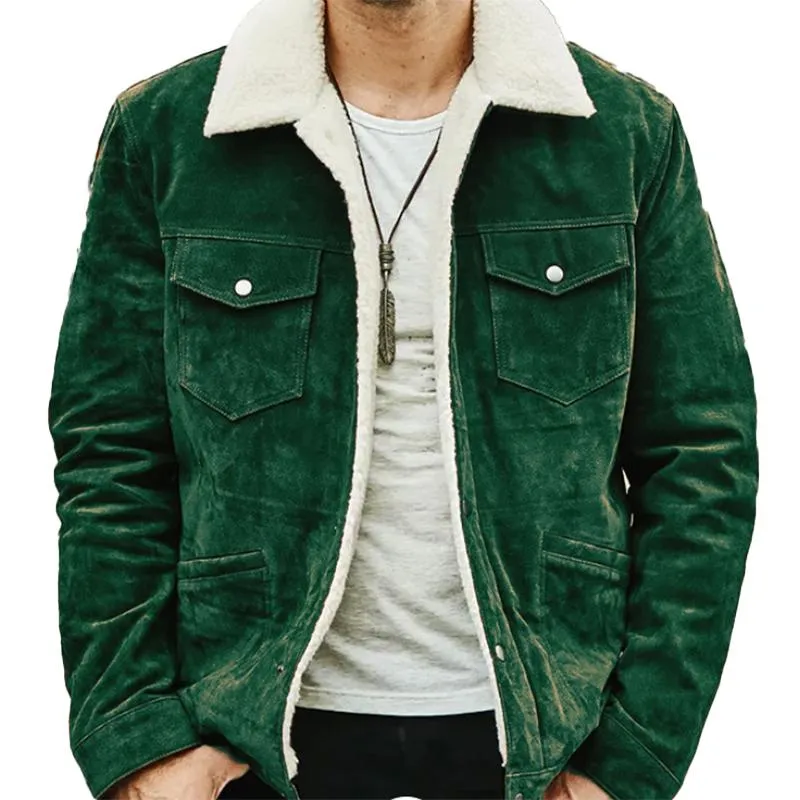 Men's Vintage Suede Stand Collar Polar Fleece Jacket 65872038X sold by Manly product image thumbnail 5