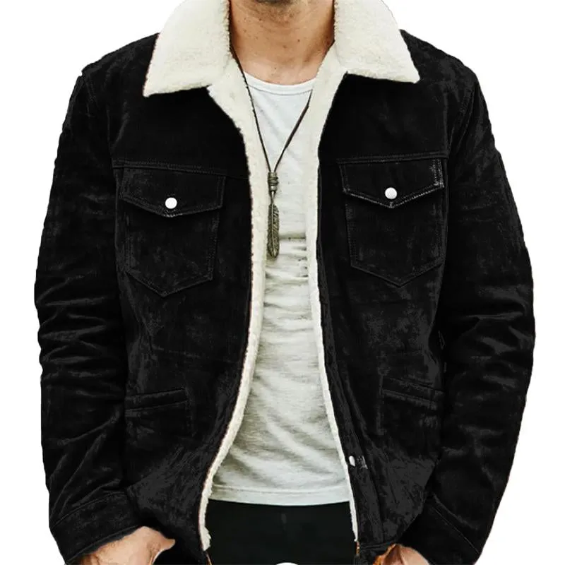 Men's Vintage Suede Stand Collar Polar Fleece Jacket 65872038X sold by Manly product image thumbnail 4