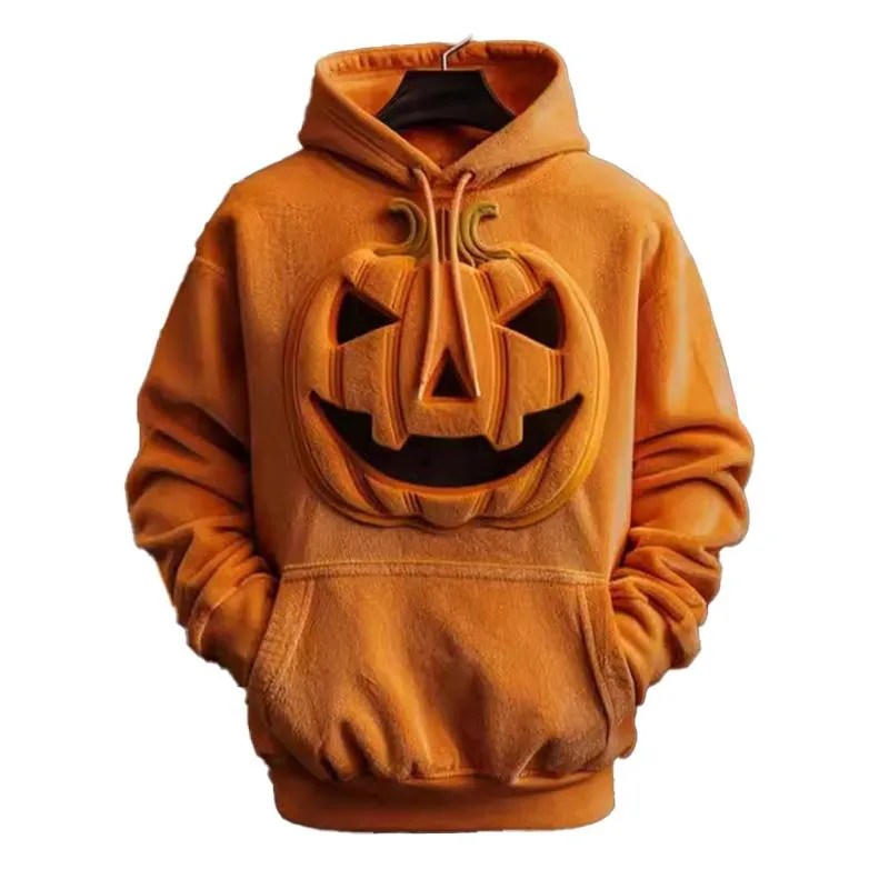 Men's Halloween Pumpkin Print Hoodie 30216339X sold by Manly