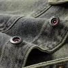 Men's Vintage Washed Motorcycle Lapel Denim Vest 03850905X sold by Manly