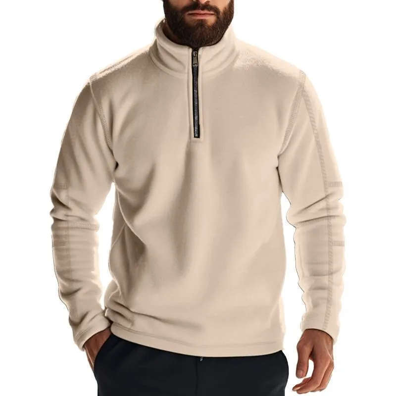Men's Casual Outdoor Zipper Stand Collar Polar Fleece Pullover Sweatshirt 38767226M sold by Manly