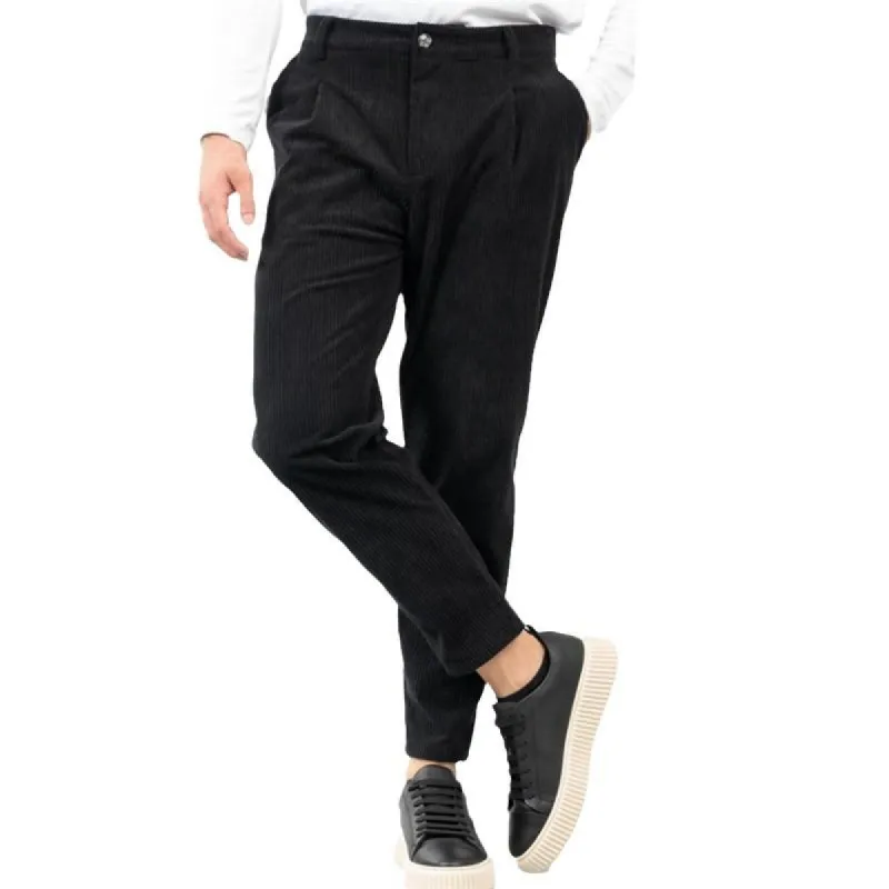 Men's Vintage Solid Corduroy Pleated Slim Tapered Pants 47884431M sold by Manly